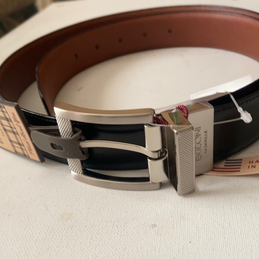 Boconi black/tan reversible leather belt
